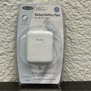 Belkin backup battery pack, keep your iPod running, secure power switch,